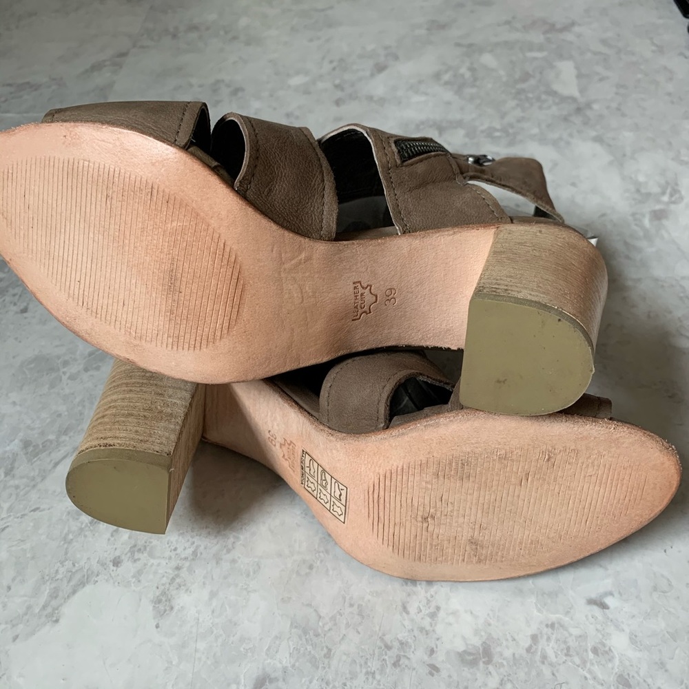 Free People Collection Effie Taupe Heeled Sandals - Picture 6 of 7